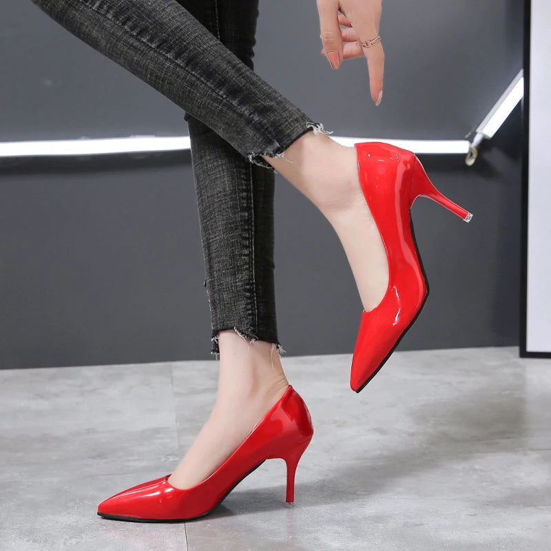 Women's Pumps 7cm Thin Heels  Dress Classic Shoes Super Big Size 49 50 Plus Size