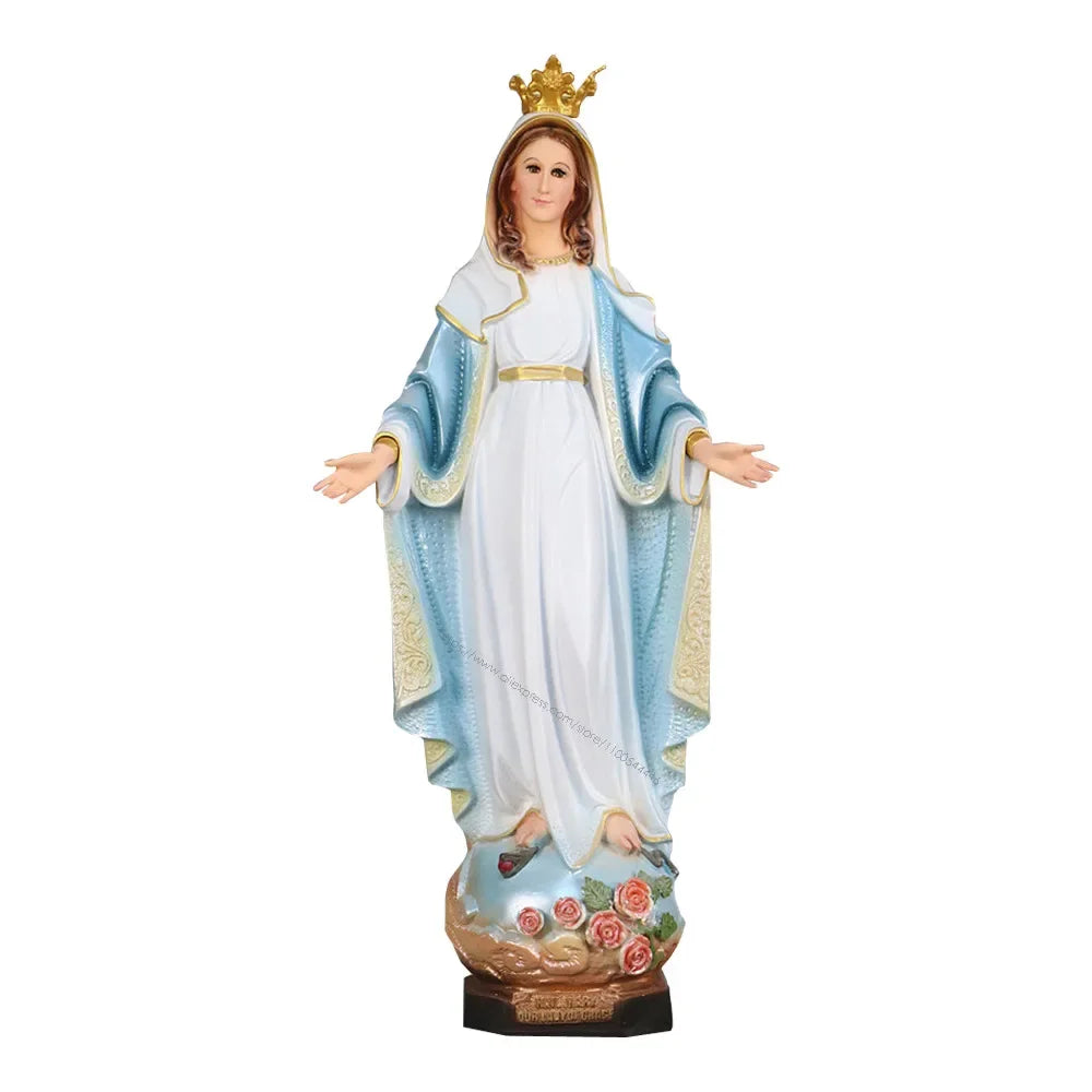 Our Lady of Fatima Statue Virgin Mary Sculpture Reigious Figurine Home Decoration Catholic Decor Gift 50cm