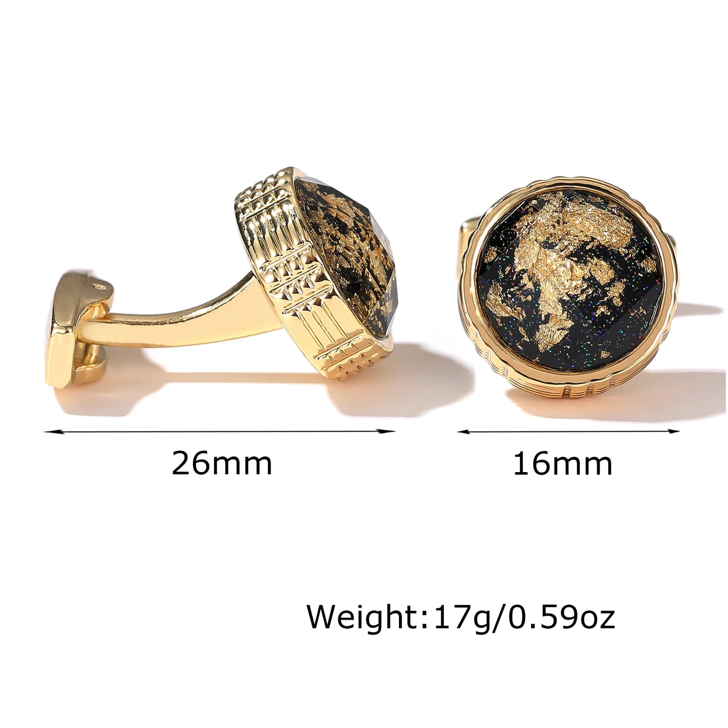 Cufflinks Gold Color Personalized Round Tuxedo Formal Shirt Cuff Links Button for Men Wedding Gifts Jewelry