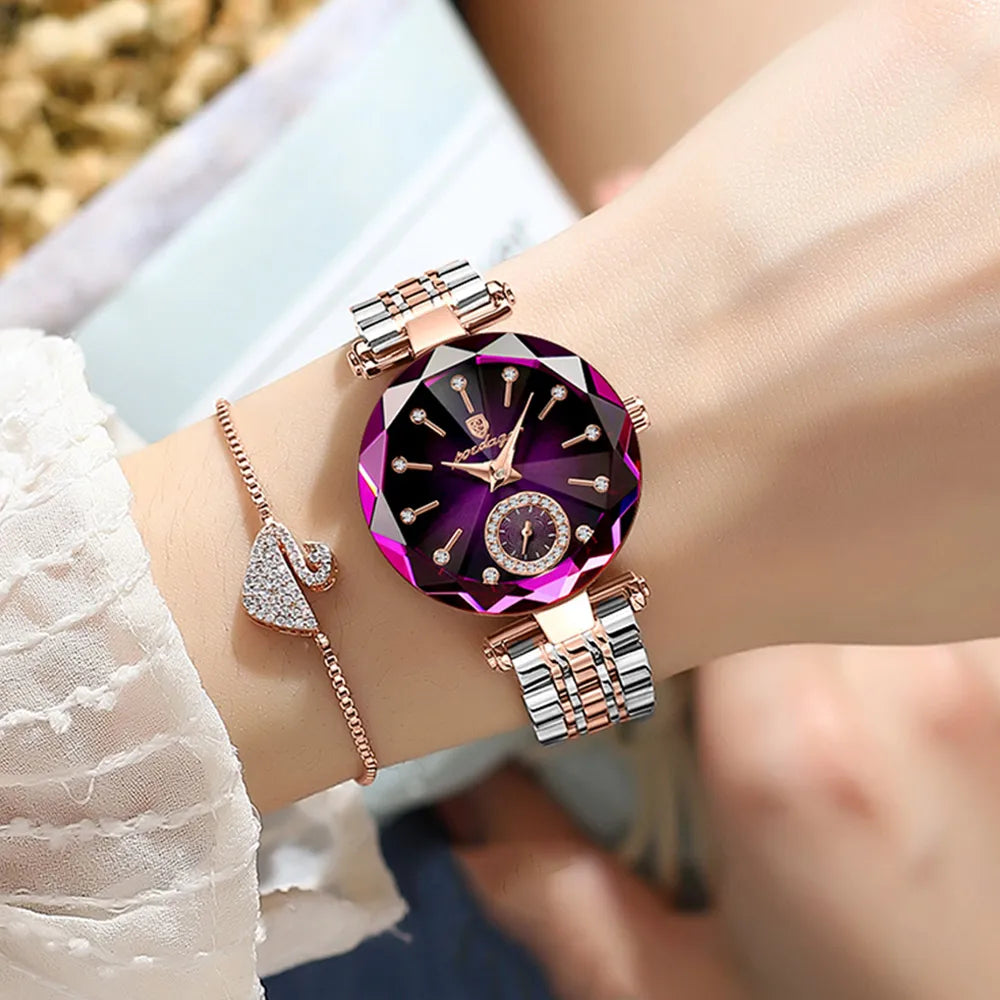 Luxury Watches For Ladies Stainless Steel Waterproof Quartz Female Wrist Watch  Gift+box