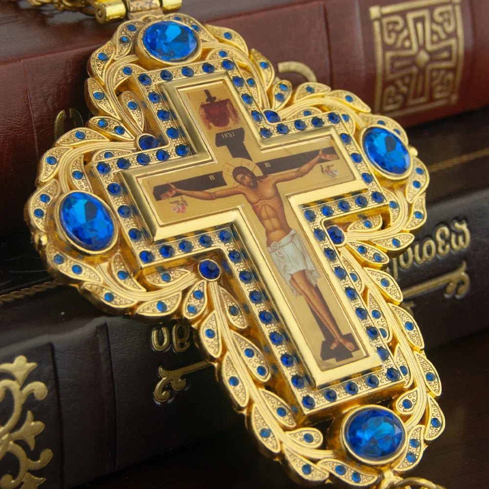 Religious Greek Orthodox Church Hollowing Process Bishop's Pectoral Cross Necklace for Ordination of Priest