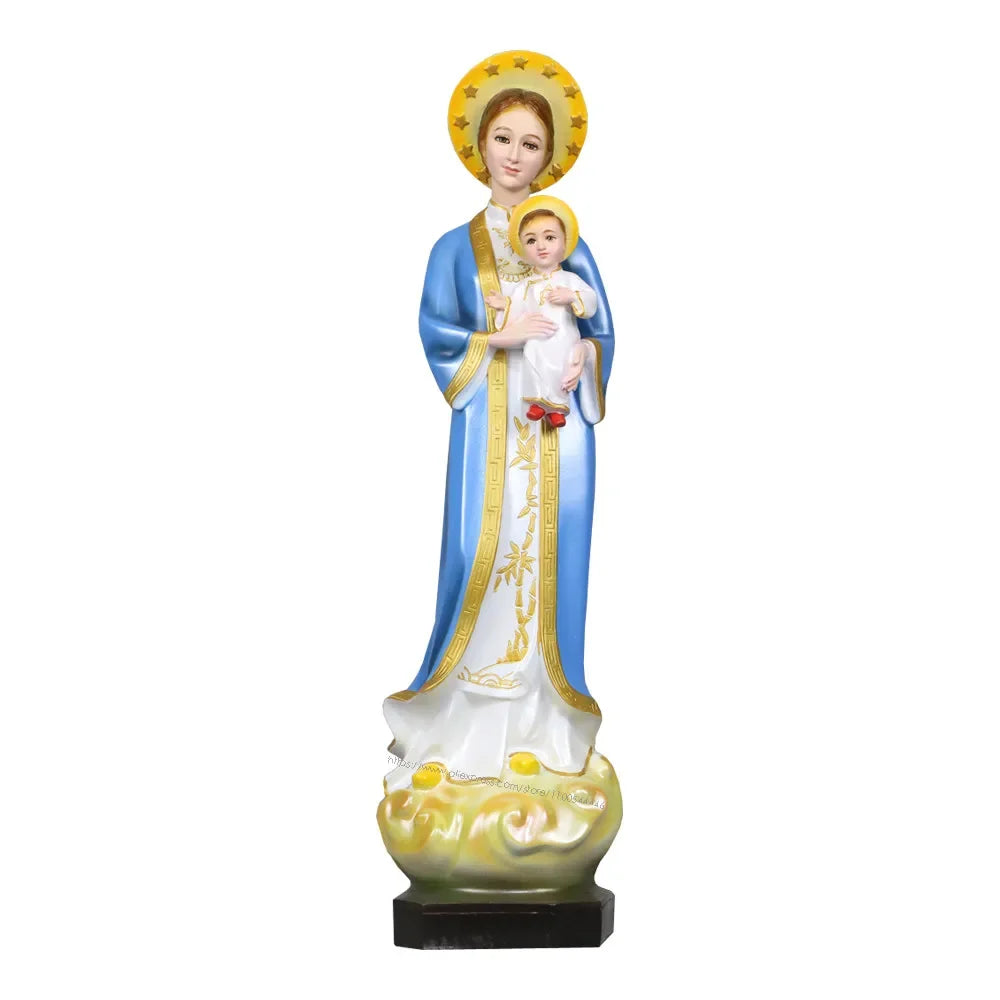 Our Lady of Fatima Statue Virgin Mary Sculpture Reigious Figurine Home Decoration Catholic Decor Gift 50cm