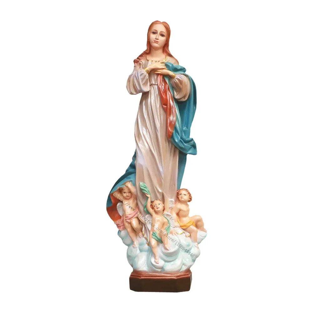 Our Lady of Fatima Statue Virgin Mary Sculpture Reigious Figurine Home Decoration Catholic Decor Gift 50cm