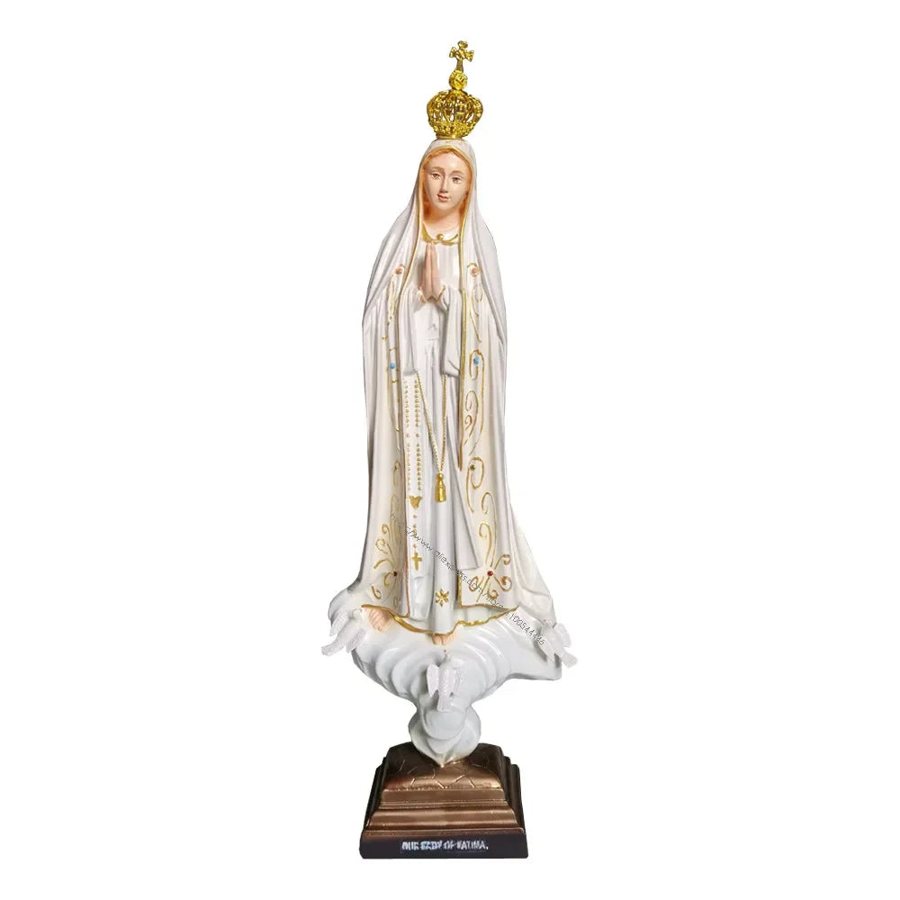 Our Lady of Fatima Statue Virgin Mary Sculpture Reigious Figurine Home Decoration Catholic Decor Gift 50cm