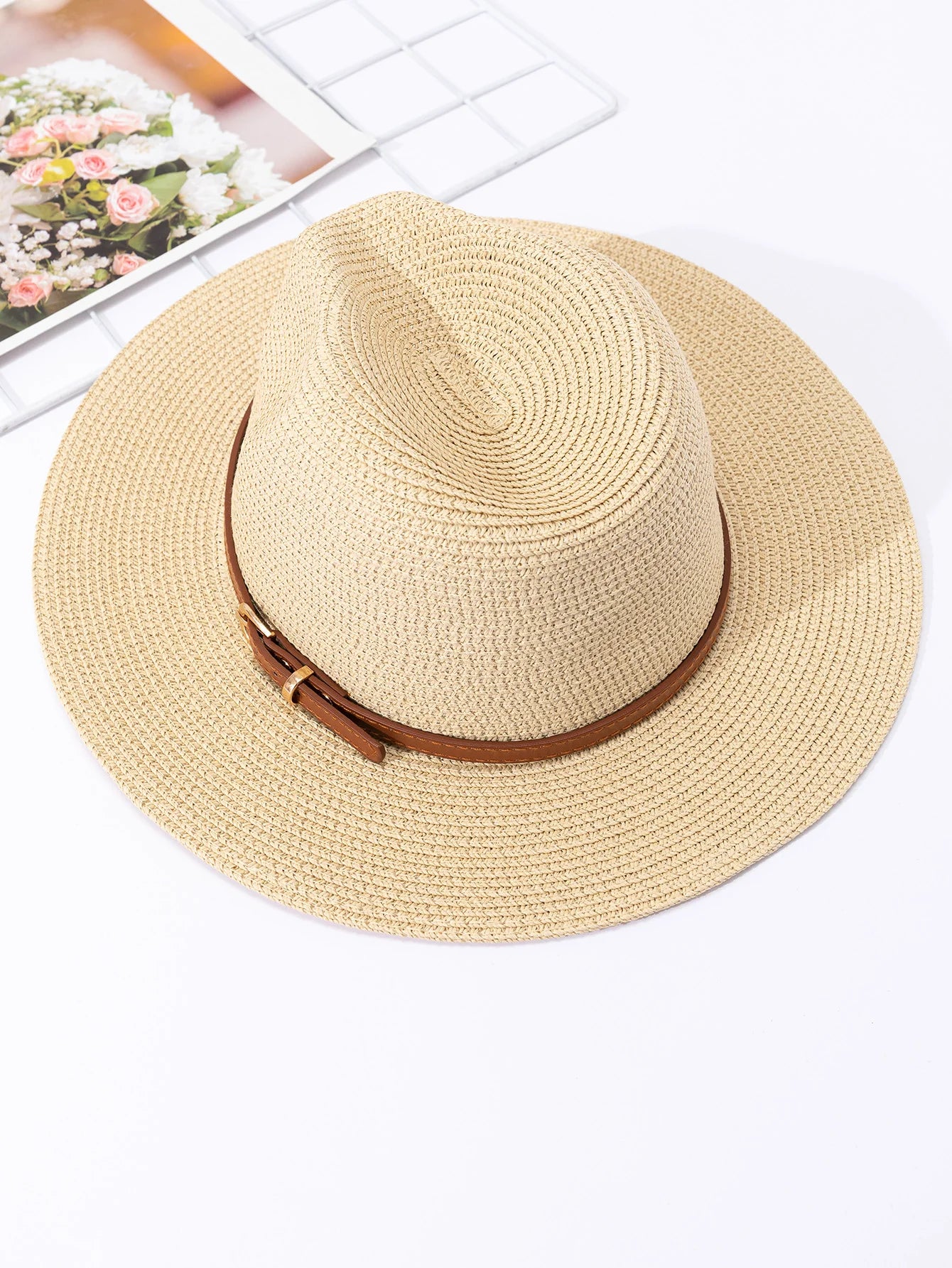 Panama Straw Hat,  Jazz Top Hat, For Men & Women Straw Woven Fashionable Sun Protection