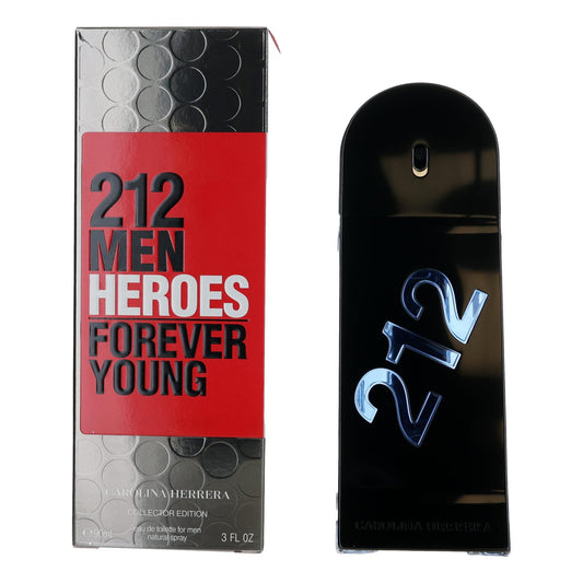 212 Heroes Forever Young by Carolina Herrera, 3 oz EDT Spray for Men